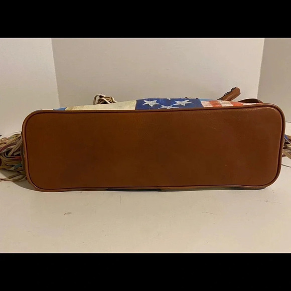 Handmade painted multicolor leather fringe bag - Picture 5 of 10